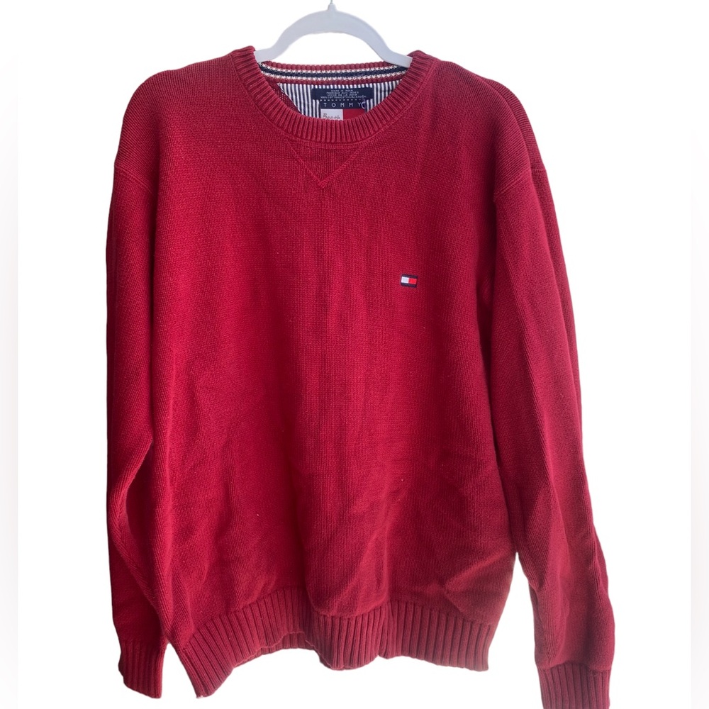 Tommy Hilfiger Red Knit Sweater - Size Medium